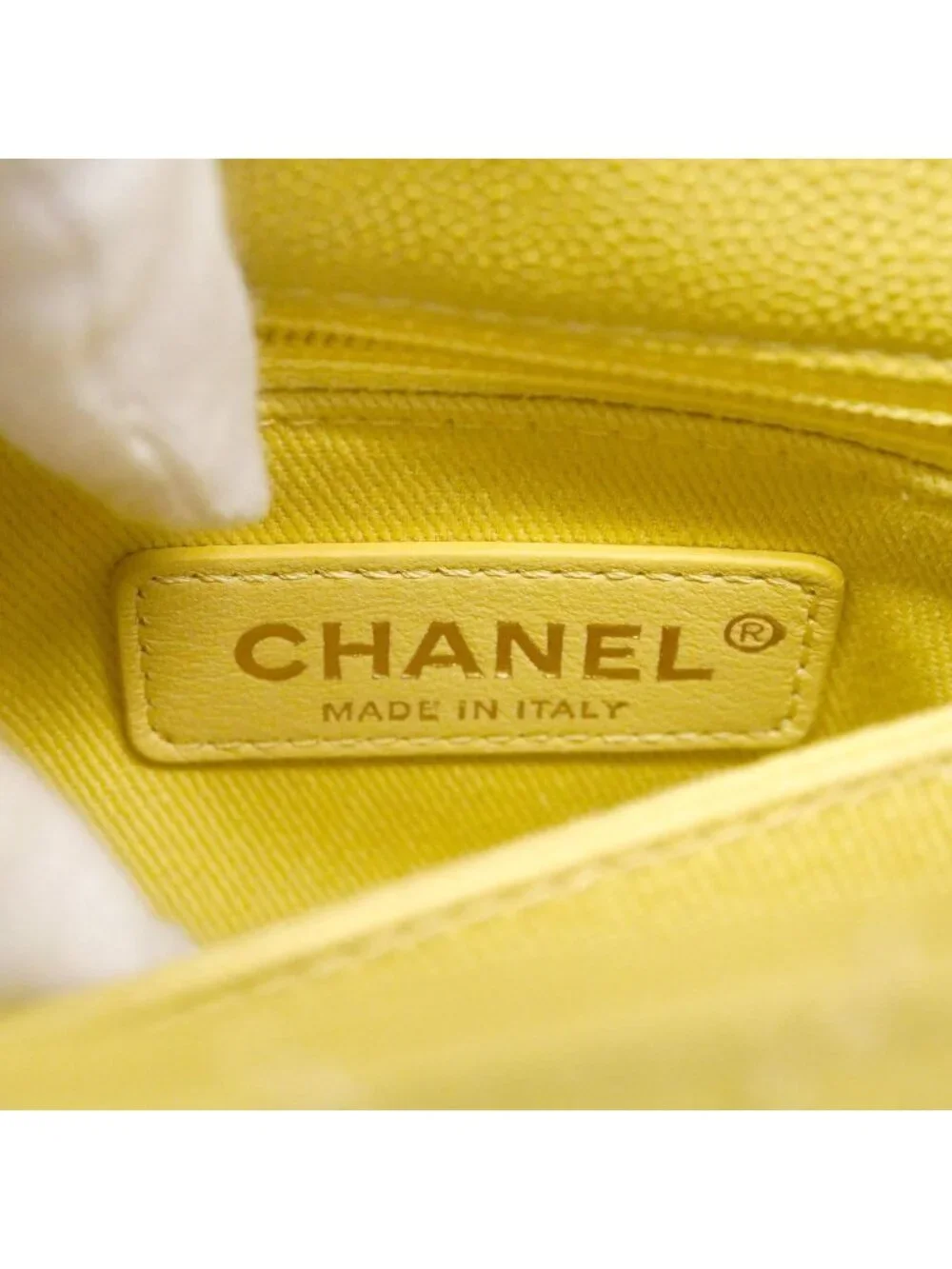 Chanel Handle Coco Caviar Leather Yellow Champagne Gold 2-Way Bag